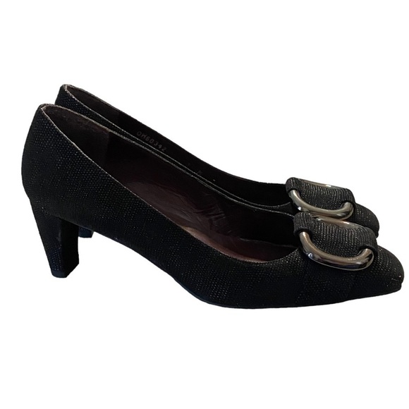 Stuart Weismann women’s black leather heels size 7 - Picture 1 of 10